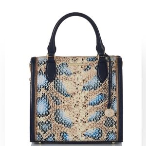 🔹️ BRAHMIN 🔹️small caroline deep Azure Delahaye genuine leather satchel